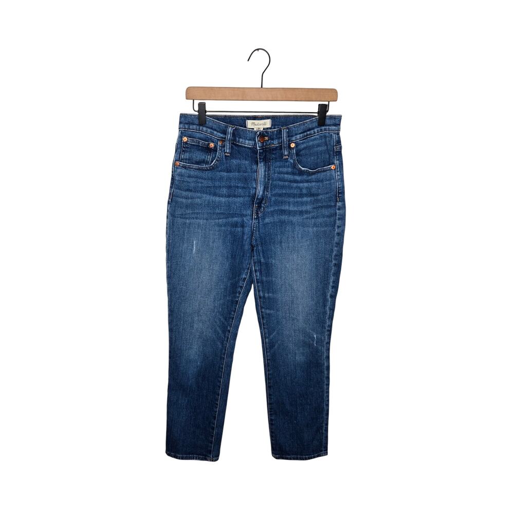 MADEWELL The High-Rise Slim Crop Boy Jean Medium Blue Wash Size 28